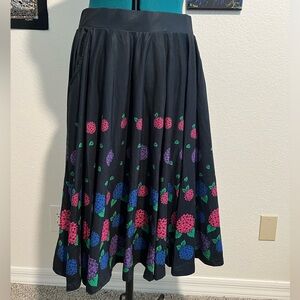 Svaha Floral Black Skirt